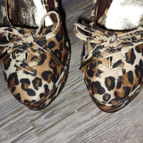 Yoki  leapard print   bow  sexy pole night out heels Sz 8.5 - Picture 7 of 11